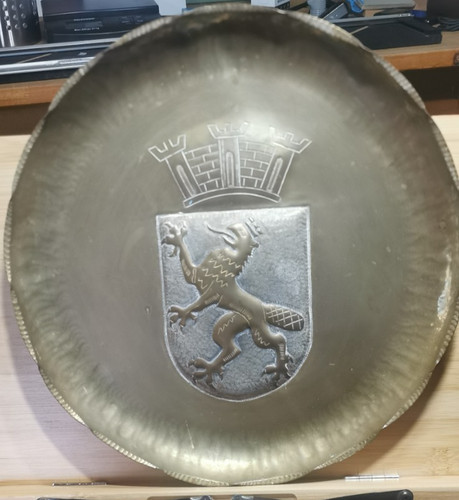 Antiker kupferteller wappen - kupferteller,