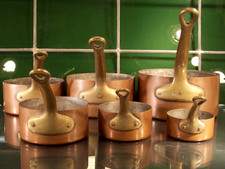 6x antik Kasserollen Kupfer