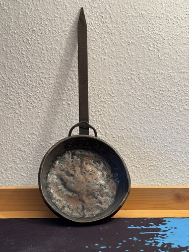 Antike kupferpfanne mit - antike,