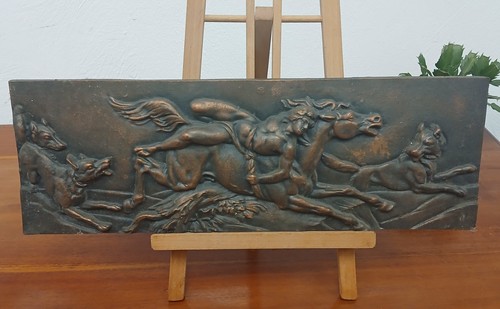 Antike kupferplatte reiter - kupferplatte,